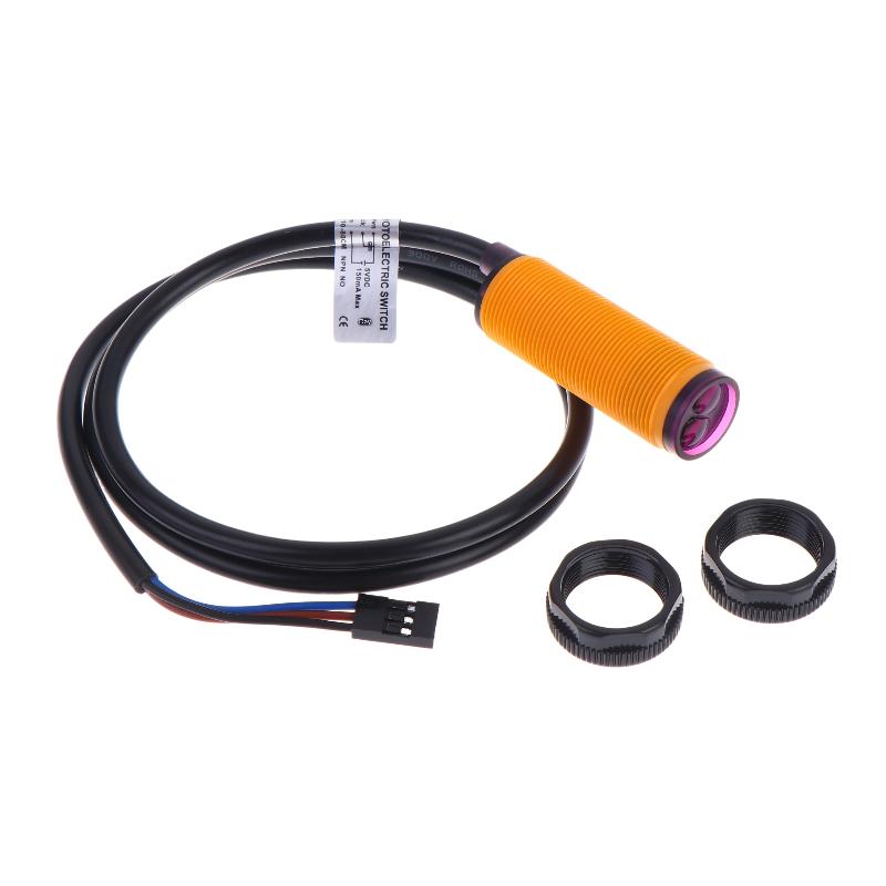 Infrared Obstacle Sensor - E18-D80NK เซ็นเซอร์หลบหลีกสิ่งกีดขวางด้วยอินฟราเรด 5V สวิตช์โฟโตอิเล็กทริกพร้อมขั้วต่อ สำหรับอัพเกรดชิ้นส่วนหุ่นยนต์รถอัจฉริยะ