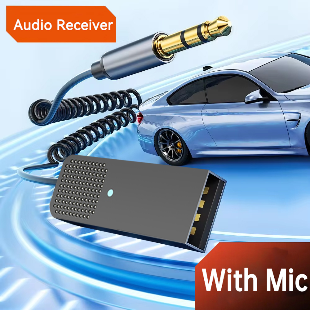 Robot Bluetooth Car - อะแดปเตอร์ AUX บลูทูธสำหรับรถยนต์รุ่นใหม่ USB ถึง 3.5