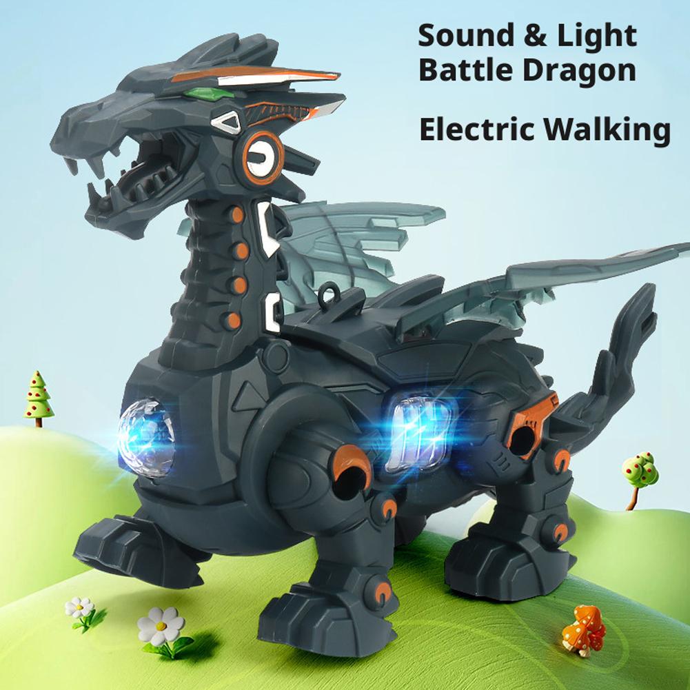 Line Follower Robot - ของเล่นไดโนเสาร์กลไกไฟฟ้า หุ่นยนต์เดินได้ พ่นละอองน้ำ มีไฟ LED เสียงคำราม