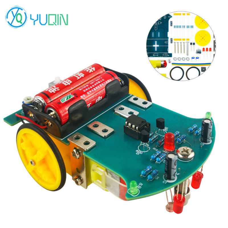 Line Follower Robot - D2-7 ชุดอุปกรณ์ติดตามรถอัจฉริยะ - รถหุ่นยนต์ DIY พร้อมสายต่อไปนี้