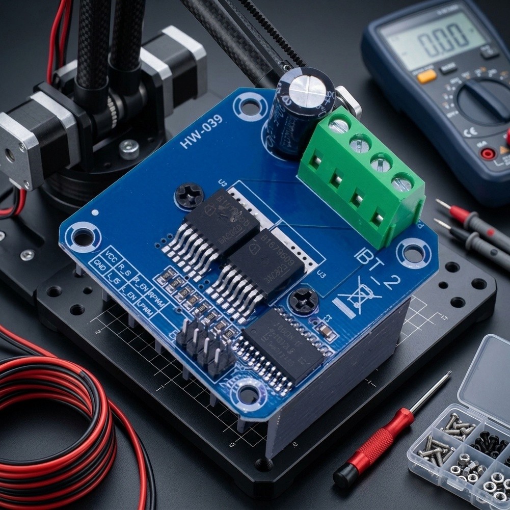 Motor Driver Module - 43A BTS7960 โมดูลไดรเวอร์มอเตอร์แบบ H-Bridge คู่ สำหรับระบบยานยนต์
