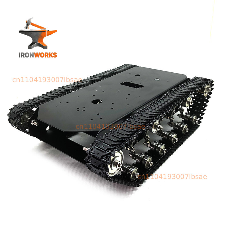 Tracked Robot Chassis - โครงรถถังตีนตะขาบโลหะทั้งหมด TN70, ระบบกันสะเทือนดูดซับแรงกระแทก, หุ่นยนต์ควบคุมระยะไกลด้วยไฟฟ้า, ขับเคลื่อนออฟโรดพร้อมระบบหลีกเลี่ยงสิ่งกีดขวาง
